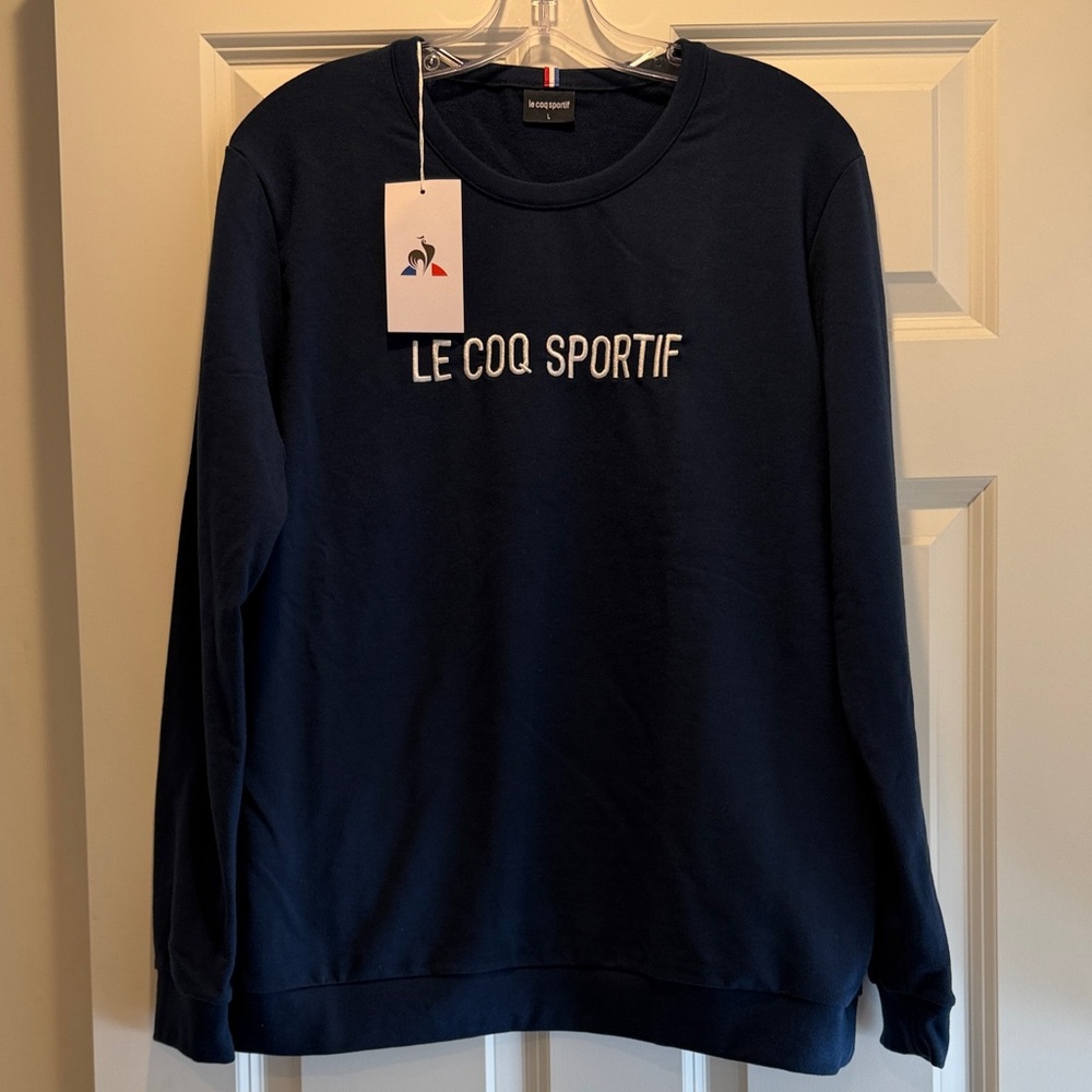 New With Tags Le Coq Sportif Unisex Navy Blue Crewneck Sweatshirt Large